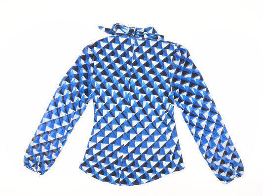 Womens UK Size 10 Karen Millen Blue Viscose Blend Blouse