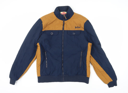 Lee Cooper Men's XL Blue Brown Bomber Jacket