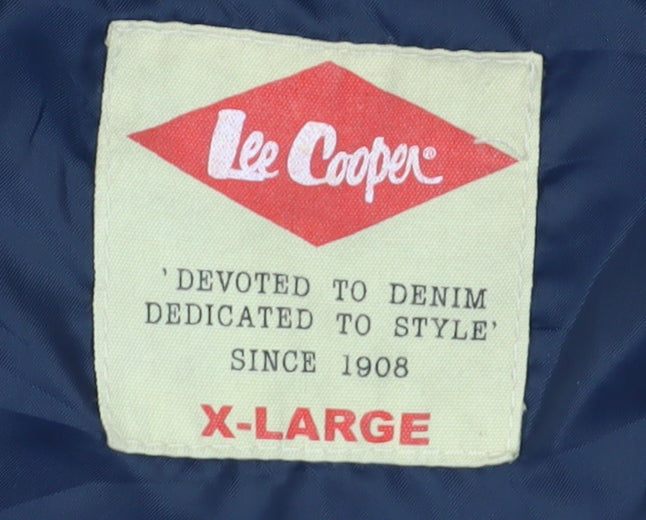 Lee Cooper Men's XL Blue Brown Bomber Jacket