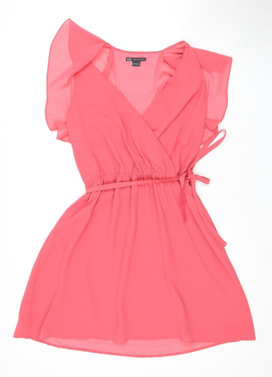 Armani Exchange Women's Pink Wrap Dress Size 2