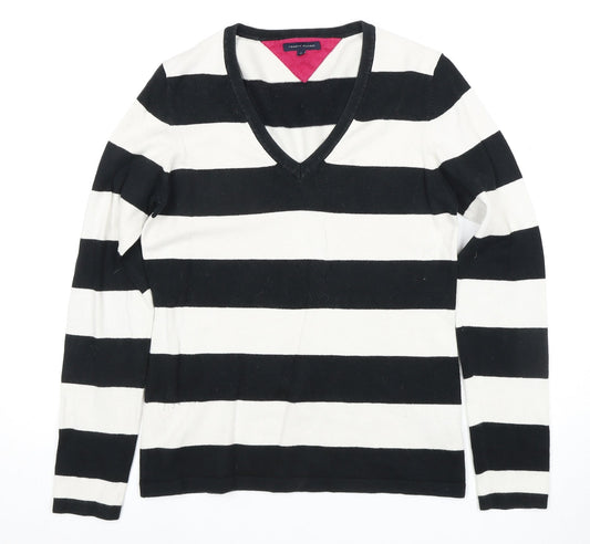 Tommy Hilfiger Women's Striped V-Neck Pullover, M
