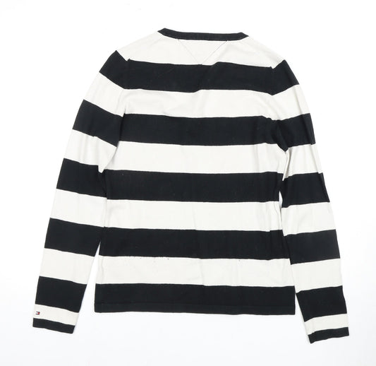 Tommy Hilfiger Women's Striped V-Neck Pullover, M