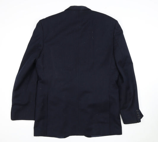 Centaur Men's Blue Wool Blazer 40 Long Two-Button Notch Lapel