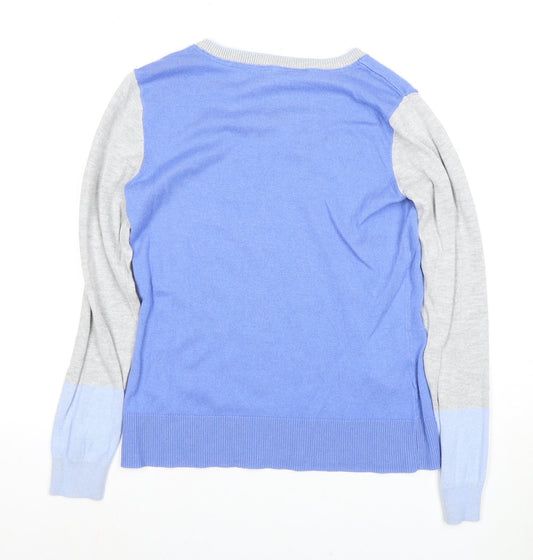 Laura Ashley Women's Blue Size 8 V-Neck Sweater