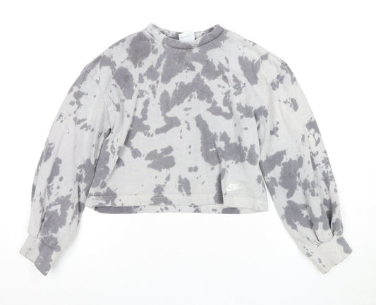 Nike Girls' Grey Tie-Dye Sweatshirt, Size 8, Pullover