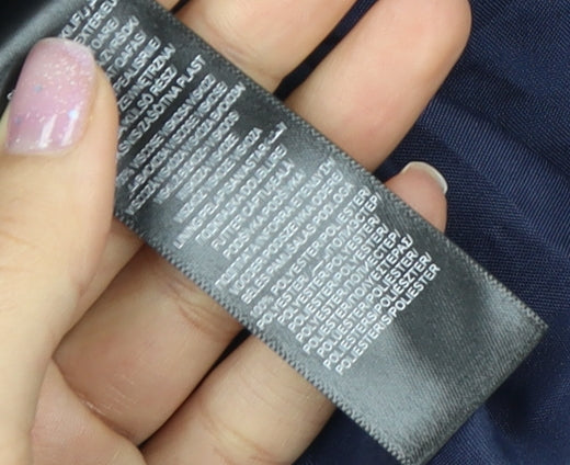 Brand and care label for RJR.John Rocha Blue Embroidered Shift Dress, size 10