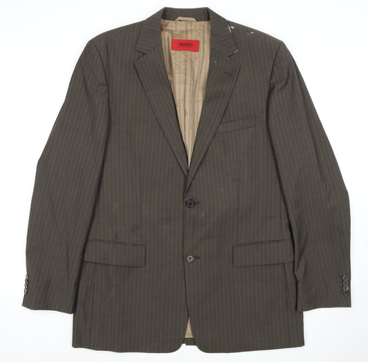 Hugo Boss Men's Brown Striped Blazer, Size 40