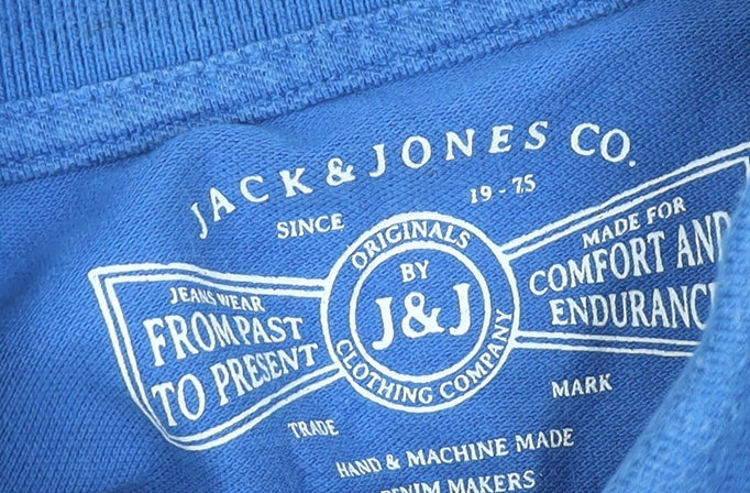 Jack & Jones Men's Blue Polo Shirt Small