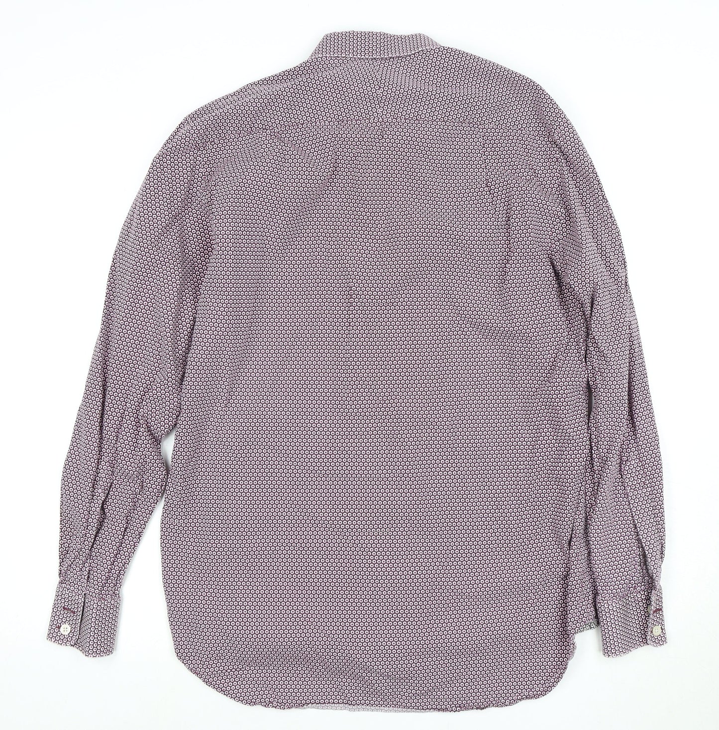 Charles Tyrwhitt Men's Purple Geometric Dress Shirt L