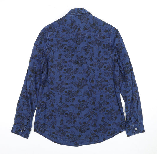 Boden Men's Blue Floral Cotton Dress Shirt Size 6