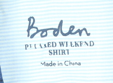 Boden Men's Blue Floral Cotton Dress Shirt Size 6