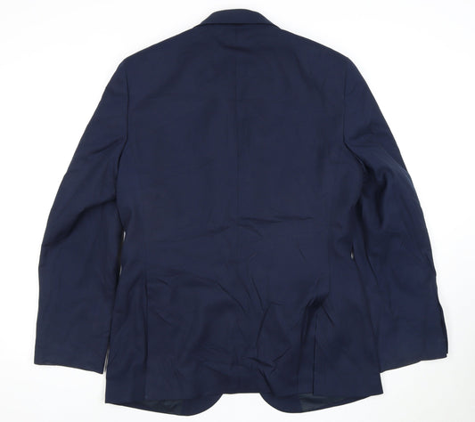 Moss Esq Men's Blue Blazer 48 Regular Single-Breasted