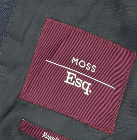 Moss Esq Men's Blue Blazer 48 Regular Single-Breasted