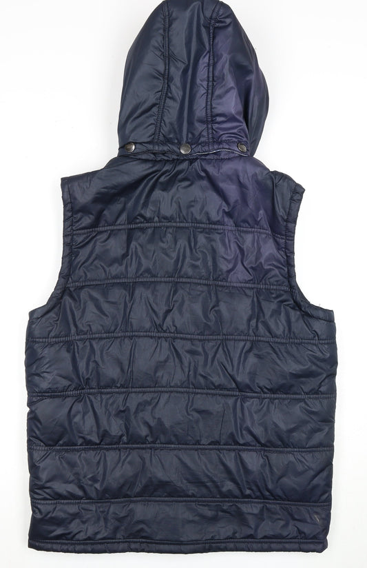 Tokyo Laundry Men's Blue Hooded Puffer Jacket S