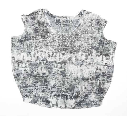 Calvin Klein Women's Grey Sleeveless Sequin T-Shirt M