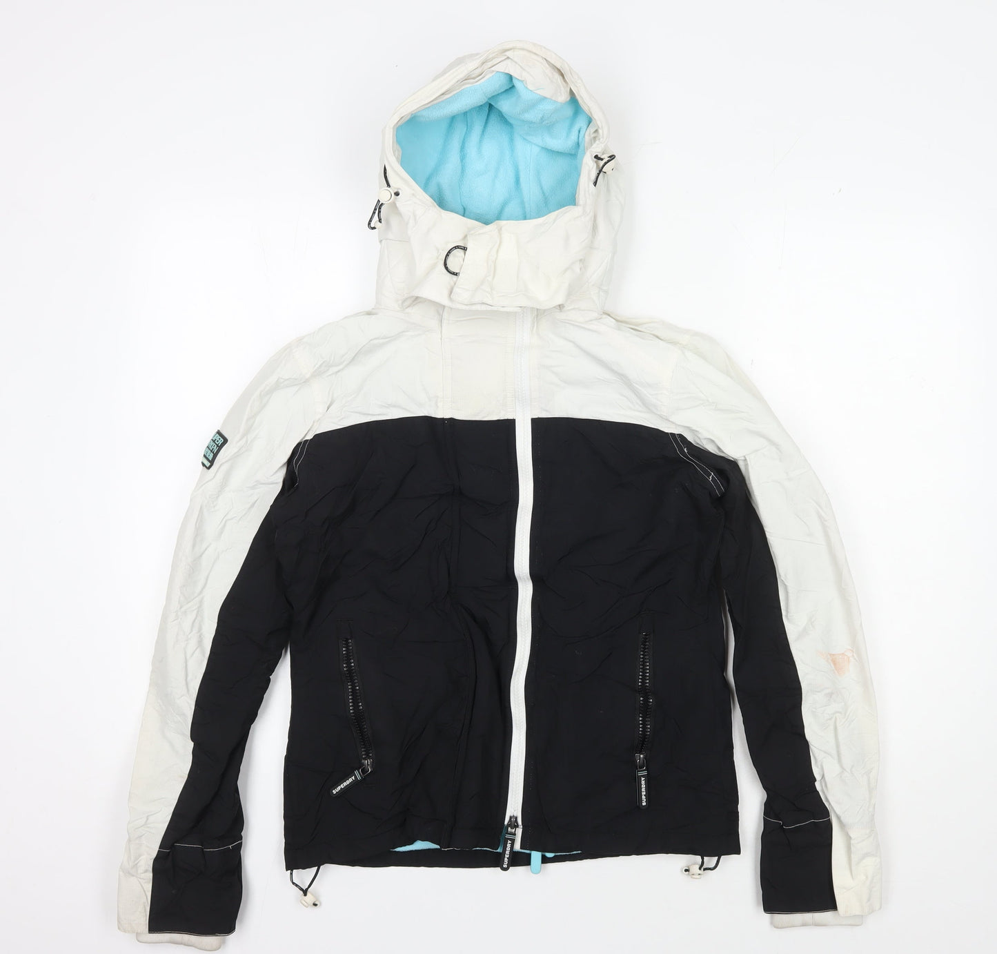 Superdry Women's Black White Windbreaker Jacket Size S