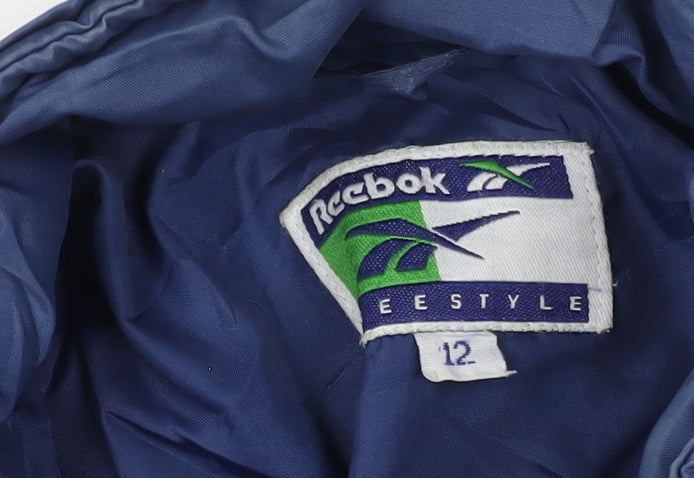 Reebok Women's Blue Puffer Jacket Size 12 - Vintage & Stylish