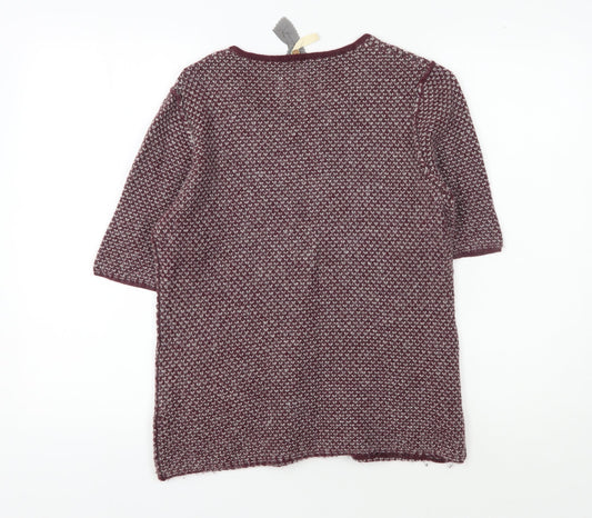 White Stuff Women's Multicolour Geometric Knit Jumper Size 10