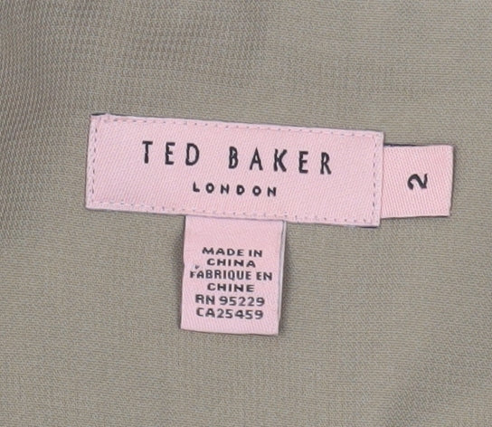 Ted Baker Women’s Brown Geometric Strapless Blouse Size 6