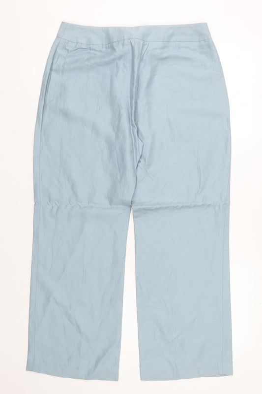 Laura Ashley Women's Blue Straight Trousers Size 14