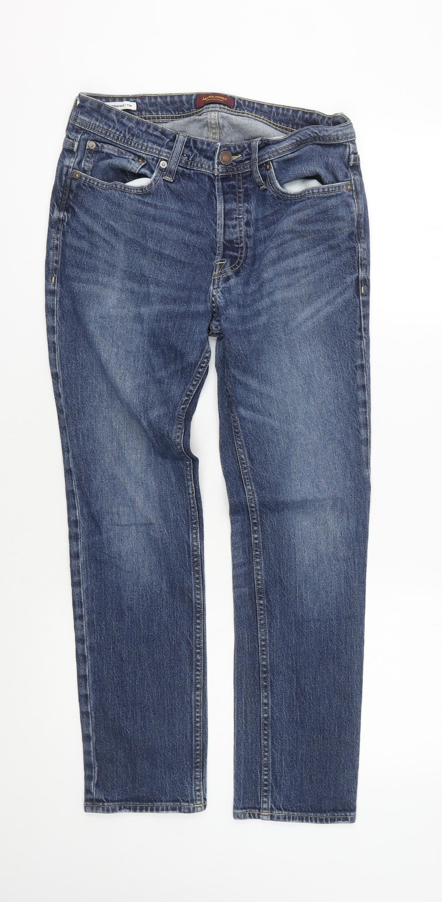 Jack & Jones Men's Blue Straight Jeans Size 30