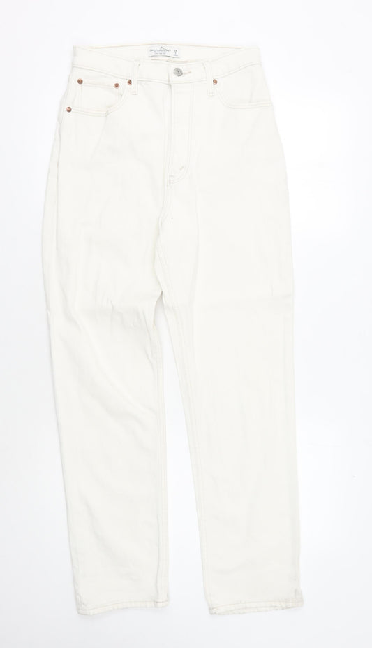 Abercrombie & Fitch Women's Ivory Straight Jeans Size 8L