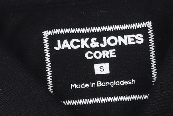 Jack & Jones Men's Black Polo Shirt S Short Sleeve Logo