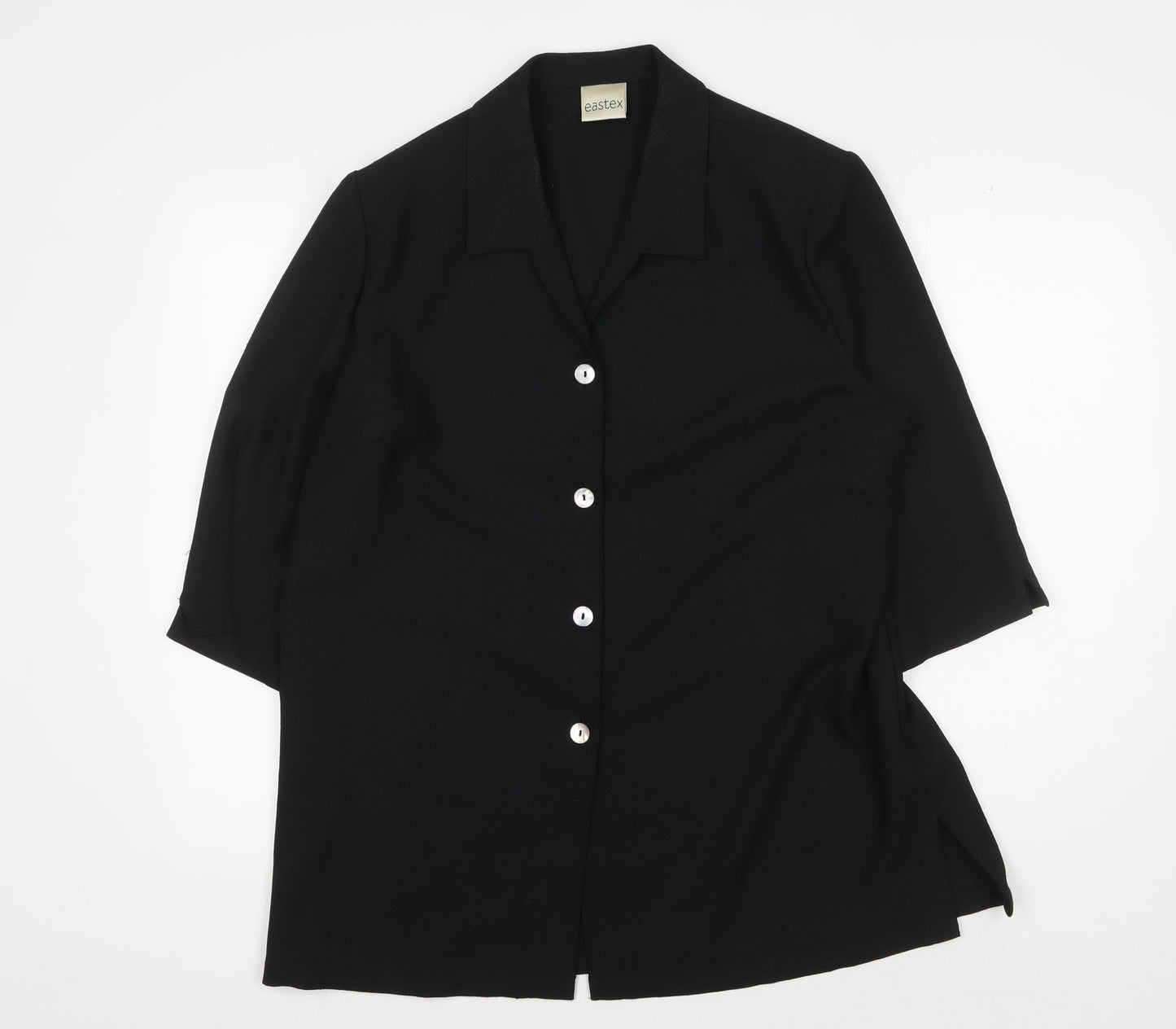 Eastex Women's Black Button-Up Shirt, Size 16