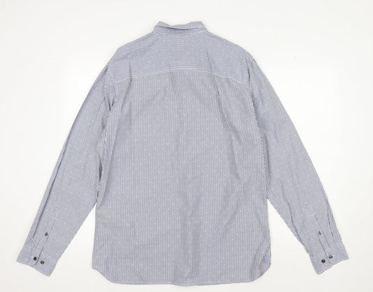 Jack & Jones Men's Blue Striped Long Sleeve Shirt XL