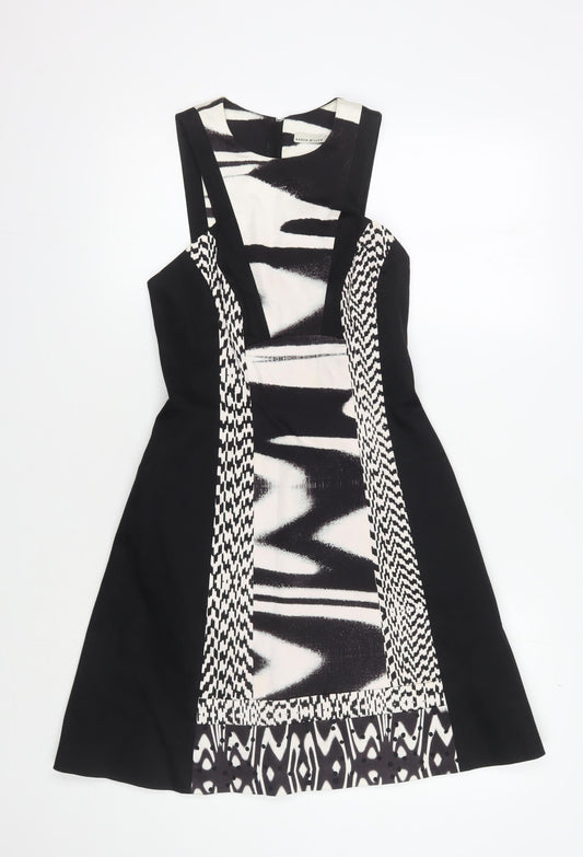 Karen Millen Women's Black Geometric Bodycon Dress Size 8