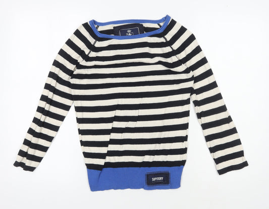 Superdry Women's Black Striped Pullover Jumper S