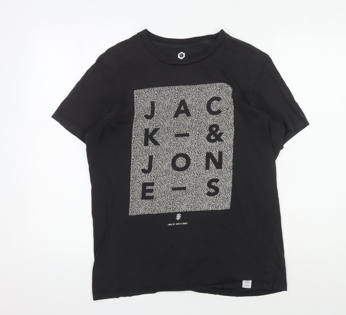 Jack & Jones Men's Black Graphic T-Shirt, Size L