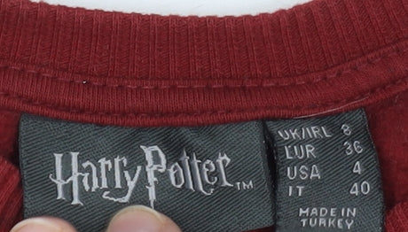 Harry Potter Women's Red Pullover Sweatshirt Size 8