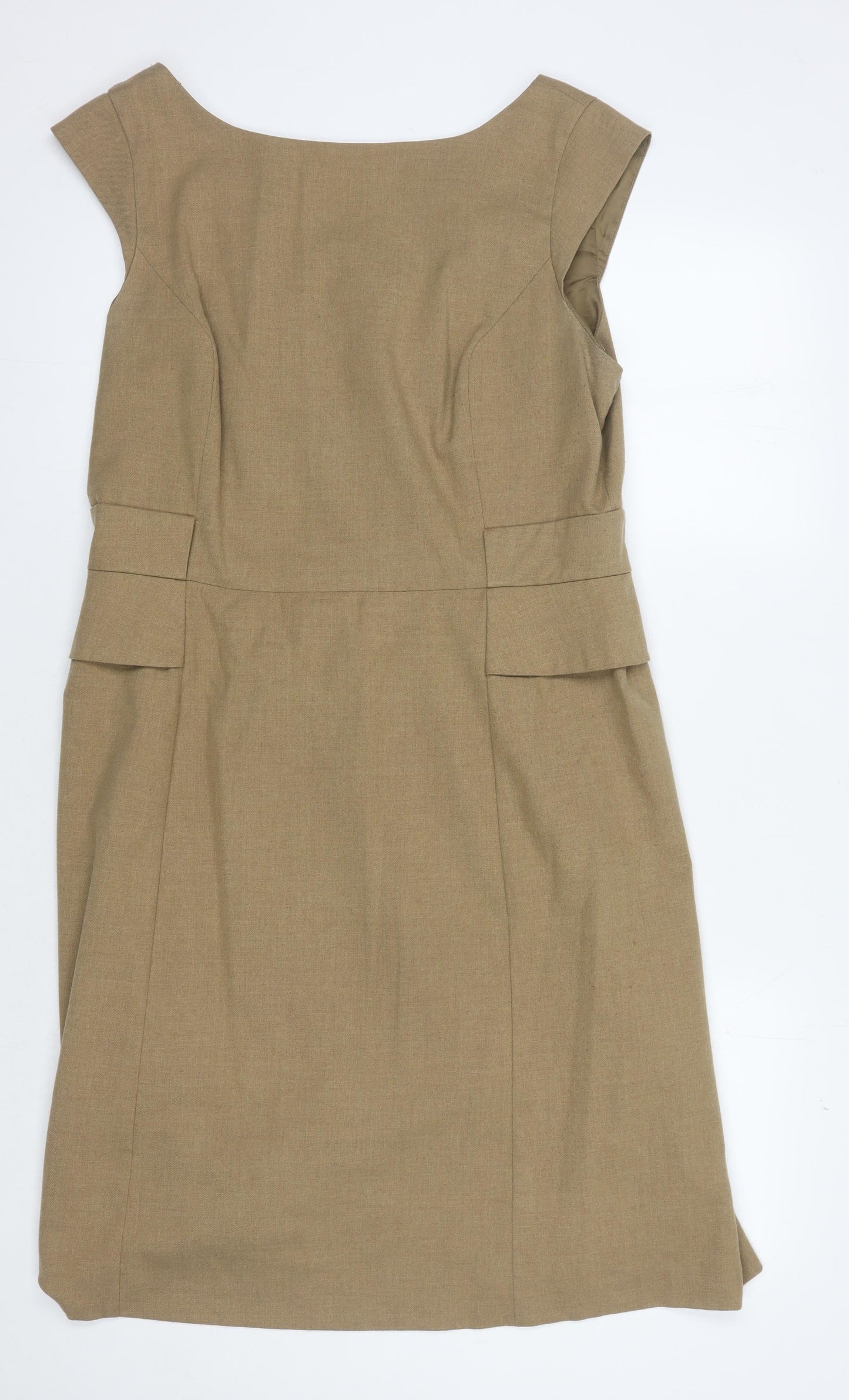 Laura Ashley Brown Sleeveless Scoop Neck Dress