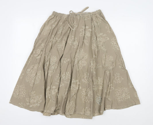 Diesel Women's Beige Floral Midi Flare Skirt Size 6