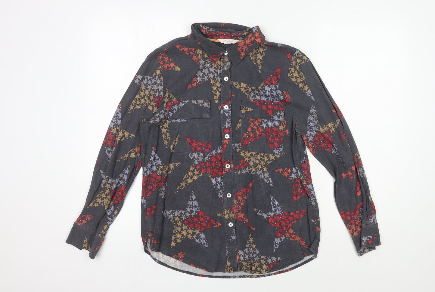 White Stuff Women's Multicoloured Star Button-Up Shirt, Size 12