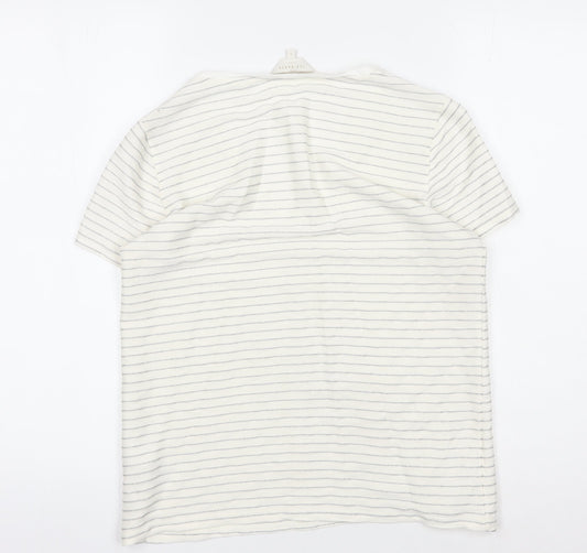 Womens UK Size XS Ted Baker White Viscose Blend T-Shirt