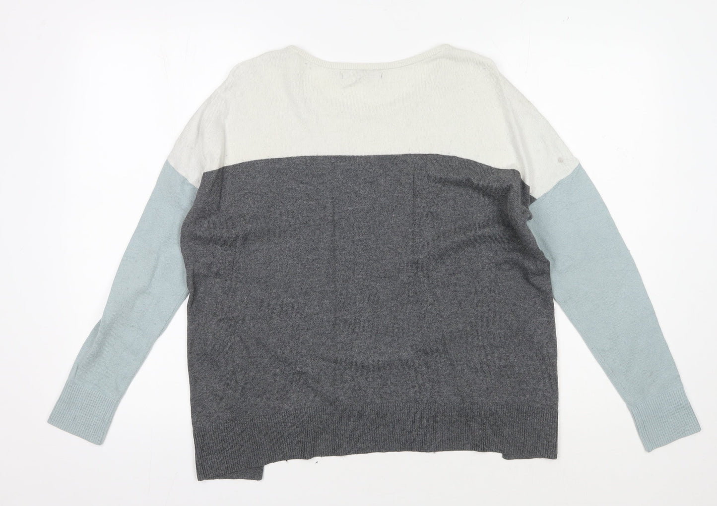 Banana Republic Women's Grey/Ivory/Blue Pullover Jumper S Petite