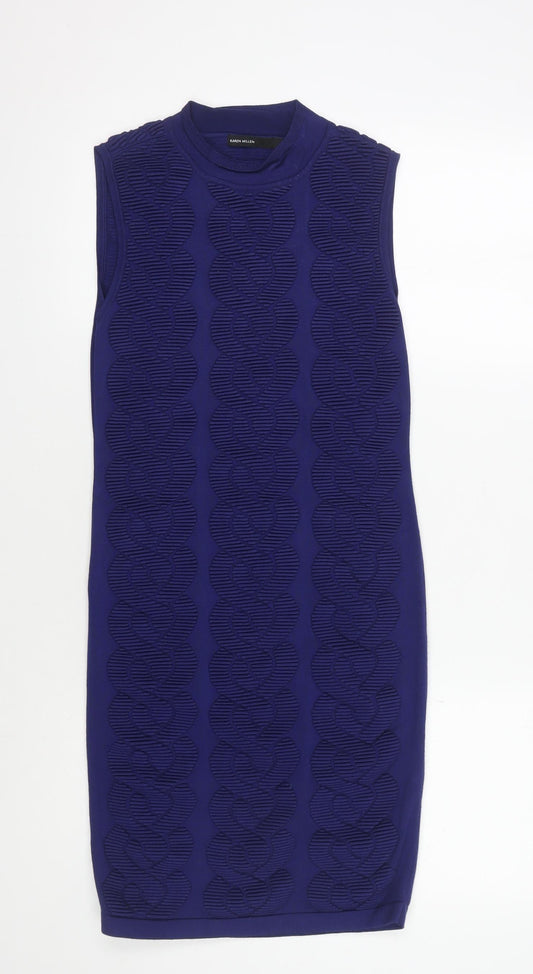 Karen Millen Women's Blue Bodycon Knee Length Dress