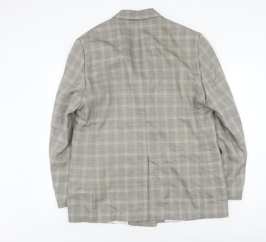Zara Men’s Grey Check Tweed Blazer - Size 46