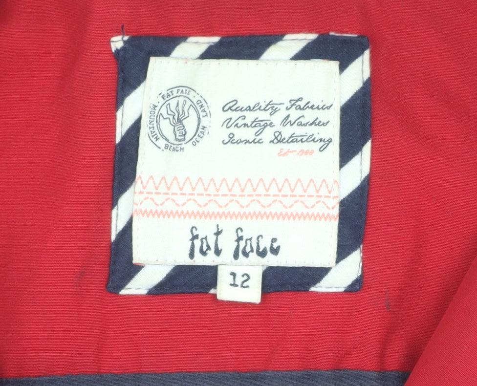 Fat Face Women's Red Parka Jacket Size 12