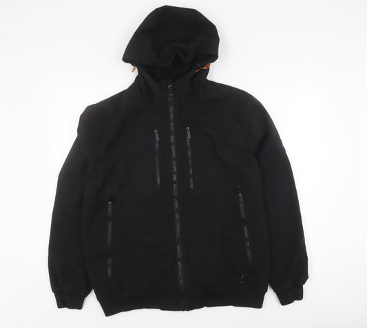 Firetrap Men's Black XL Hooded Jacket with Zips