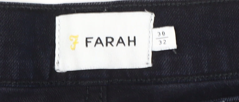 Farah Men's Black Skinny Jeans 30 Waist Slim Fit