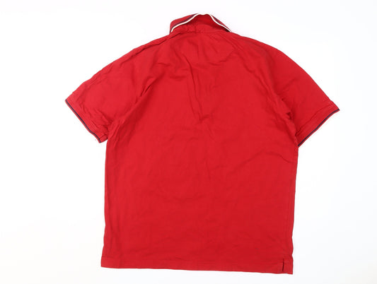 Athletic L&F Men's Red Polo Shirt M Short Sleeve