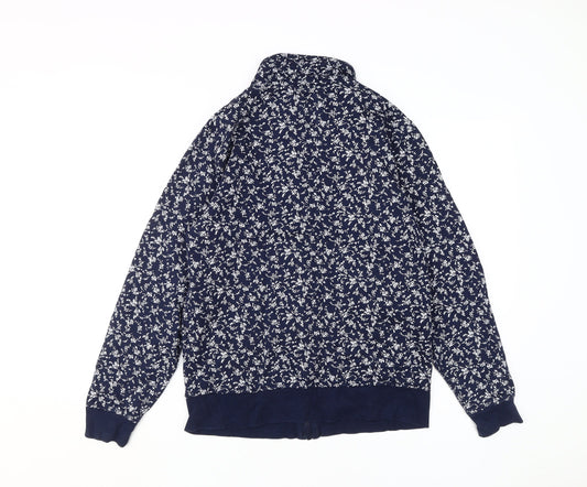 Country Rose Blue Floral Full Zip Sweatshirt M