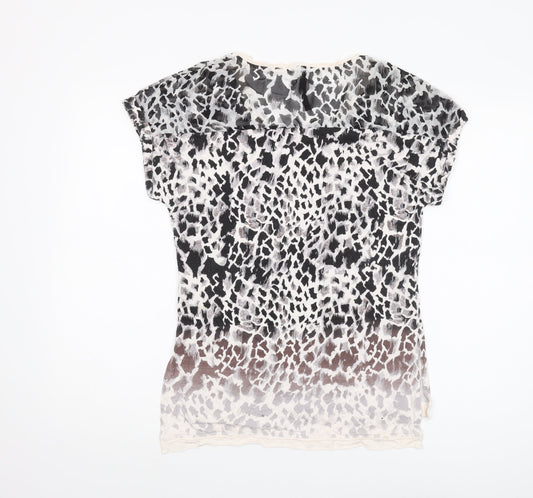 Womens UK Size 8 Karen Millen Multicoloured Silk T-Shirt