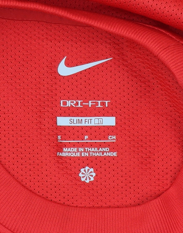 Nike Men's Red T-Shirt, Size S, Gym Slim Fit Jersey