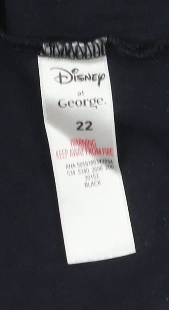 Disney at George Women’s Black Mickey Mouse T-Shirt, Size 22