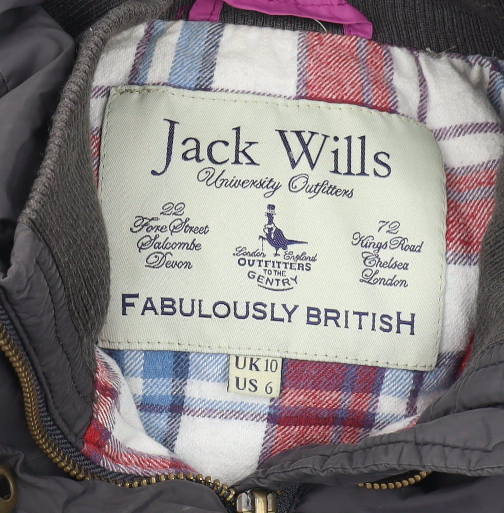 Jack Wills Women's Grey Puffer Waistcoat Size 10
