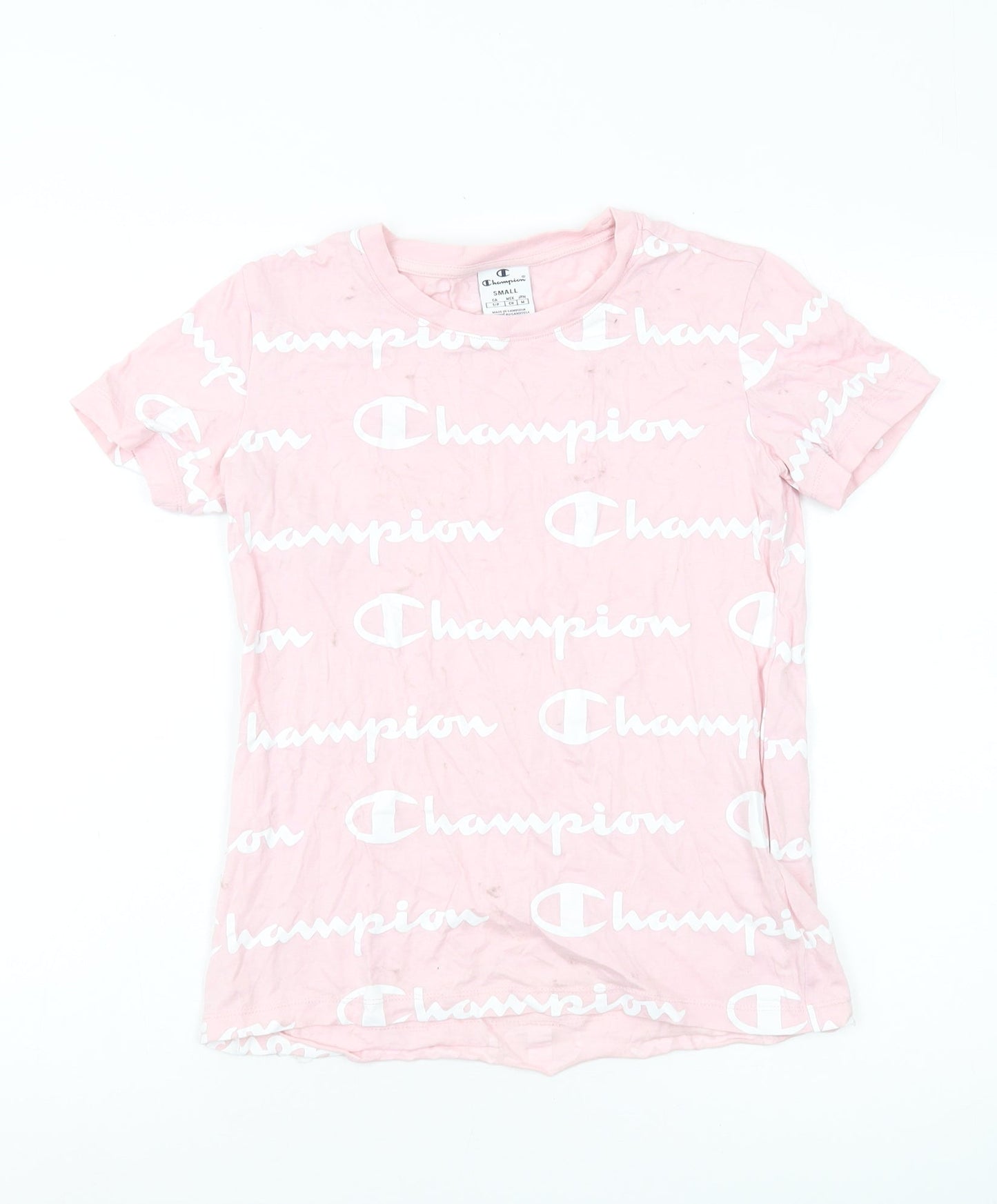 Champion Women's Pink Logo T-Shirt, Size S, Casual Style